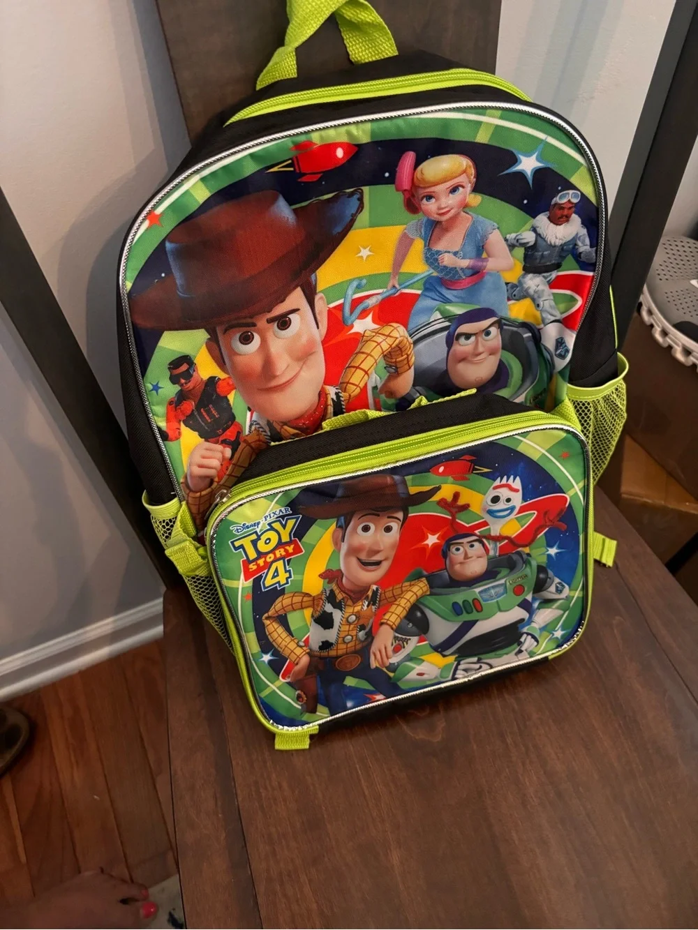 Disney Toy Story 4 Backpack and Lunch Bag Set - Neon Green, Blue, Red